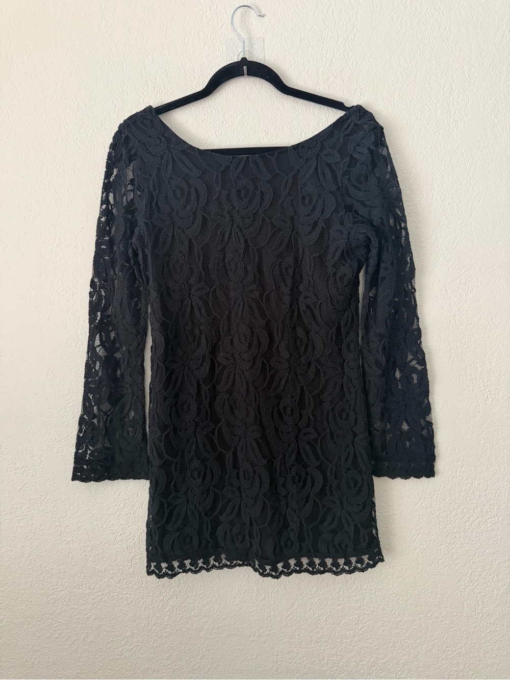 Fire Los Angeles Black Lace Long Sleeve Dress S